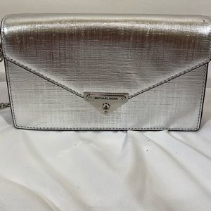 Michael Kors Grace Metallic Envelope Clutch!